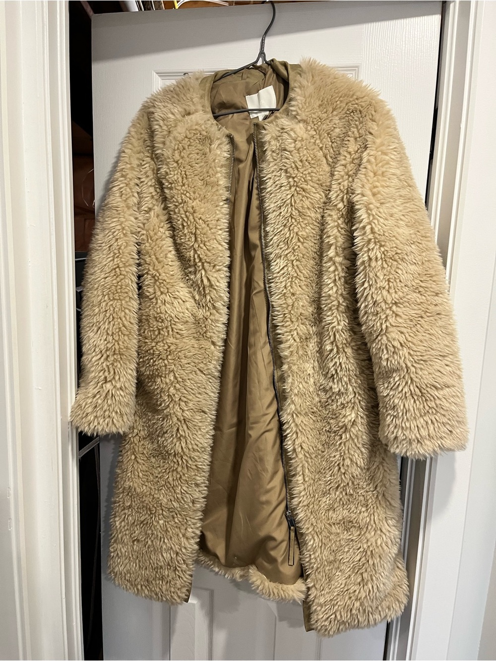 H&M Beige Faux Shearling Teddy Coat